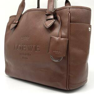 1円〜美品【最高級/定価25万】LOEWE ロエベ トートバッグ ヘリテージ レザー 本革 肩掛け ショルダー ハンド A4 ビジネス アナグラム 通勤