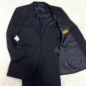 極美品 【選ばれし上流紳士へ】Loro Piana ロロピアーナ メンズ セットアップ スーツ ビジネス テーラードジャケット 背抜き 春夏 黒 L相当の画像1