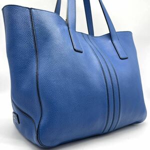 1 jpy ~ super-beauty goods [ ultimate rare limitation color ]TOD'S Tod's tote bag business leather original leather shoulder .. shoulder A4 commuting bag high capacity men's blue 