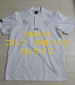 OAKLEY　オークリーゴルフ半袖襟無しシャツ　ホワイト　2XLサイズ