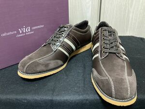  новый товар не использовался via cammino(Madrasma гонг s) натуральная кожа спортивные туфли VC1519 27.5cm натуральная кожа натуральная кожа кожа обувь кожа обувь Brown бизнес casual bijikaji