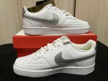 新品24.5cmナイキNIKEレディーススニーカーコートビジョンCOURTVISIONホワイトシルバー白銀エアフォース1AF1好きにレディーススニーカー_画像5