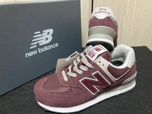 新品未使用品23cmニューバランス（newbalance）レディーススニーカーML574EVMバーガンディワインレッドボルドーU574好きにも