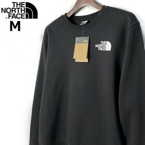 1円～!売切!【正規新品】THE NORTH FACE◆LOGO PULLOVER CREW トレーナー スウェット US限定 ロゴプリント 登山 キャンプ(M)黒① 181130-22の画像1