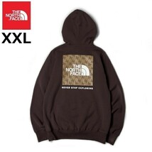 1円～!売切!【正規新品】THE NORTH FACE BOX NSE PULLOVER HOODIE パーカー US限定 ボックスロゴ 裏起毛 グラフィック(XXL)茶 181130-30_画像3