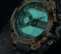 c21 箱付き LIGE 高級感 ゴールド デジタルメンズ 腕時計 813_画像5