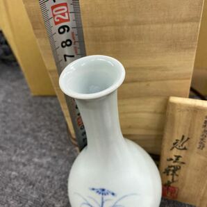 04169 韓国人間文化財『池順鐸』染付 花瓶 一輪生 一輪挿し の画像9