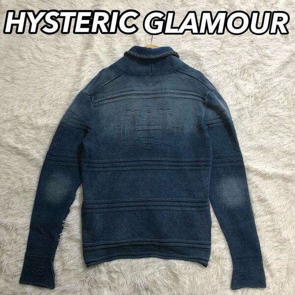 HYSTERIC GLAMOUR Original Blues ヒステリックグラマー オリジナルブルース カーディガン セーター 厚手 ブランドロゴ メンズ 男性