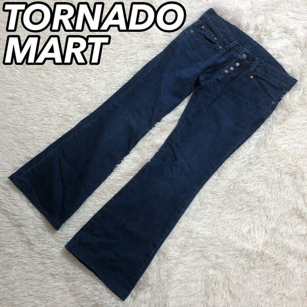 TORNADO MART トルネードマート デニムパンツ ズボン ジーンズ パン フレア ベルボトム ブルー 青色 女性 レディース 男性 メンズ L