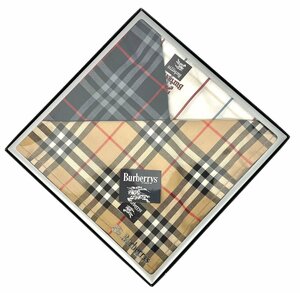 未使用 バーバリー ハンカチ ベージュ チェック ベージュコットン BURBERRY 【中古】