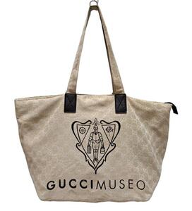 グッチ ミュゼオ 限定 トートバッグ ファスナー付 283416 ベージュ GG GG柄 トート GUCCI レディース 【中古】