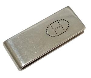 Hermes money clip Eclipse Evelyne bread ring H Mark silver . tongs SV925 Bill clip [ used ]