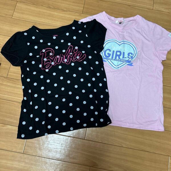 Tシャツセット Barbie ユニクロ 150cm ピンクラテ 140cm