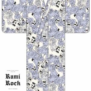 sold out Rumi Rock 　ポリエステル　単衣　浴衣　チューリップ　サックス　Sサイズ