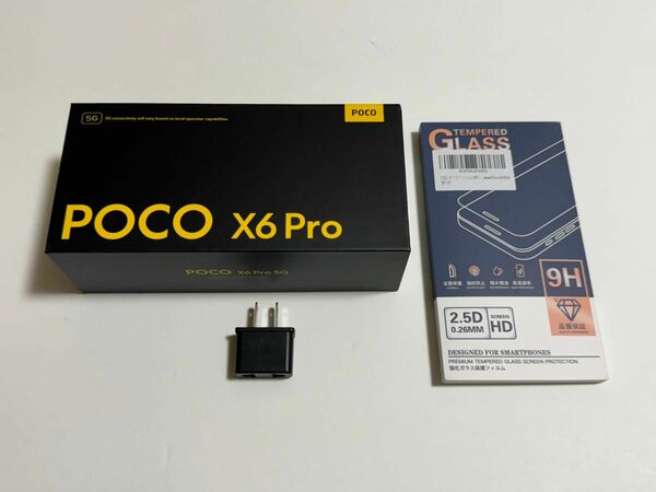 新古品 Xiaomi poco x6 pro 5G グレー ガラスフィルム付 8/256