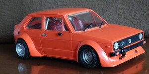 1/24完成品　フォルクスワーゲンゴルフGTI　1977年式　　ワーゲンゴルフ　ワークス仕様　カスタム　 塗装完成品