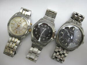 【YT-B38-38.39.40】SEIKO/セイコー WORLD TIME含む「7B25-0AB0・7B22-0BC0・7B22-0AZ0」電波ソーラー 3本セット 稼働品