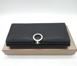 ■【美品】BVLGARI ブルガリブルガリ 289381 ロゴクリップ 長財布 ブラック レザー ギャラ・箱あり