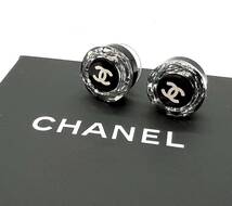 ■CHANEL シャネル ココマーク サークル ブラック シルバー ピアス ゴールド 16 P アクセサリー メンズ レディース 箱付_画像1