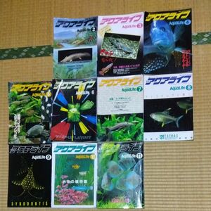 ディスカス　アロワナ　月刊アクアライフ　1988年2月号.3.4.4.6.7.8.9.10.11月号全10冊　1月号.12月号欠品