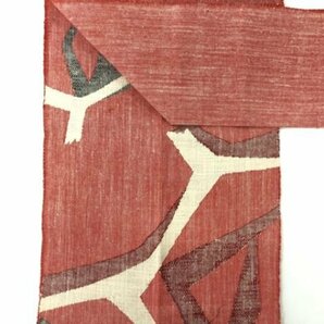 085465# 【1円～】手織り真綿紬抽象模様織出し名古屋帯の画像7
