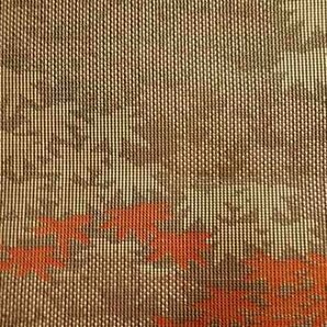 086036# 【1円～】紗 紅葉模様織り出し名古屋帯の画像4