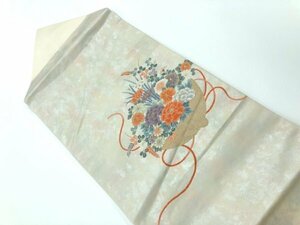 088532# 【1円～】牡丹・菖蒲・菊模様織出し名古屋帯