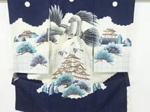 ys6973138; 宗sou 城に鷹模様刺繍紋付男児着物(内袖・長襦袢付き)【リサイクル】【着】_画像1