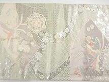 ys6973766; 宗sou 地紙に花鳥模様織り出し袋帯（材料）【アンティーク】【着】_画像8