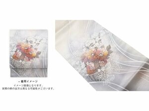Art hand Auction ys6981264; Sou Sou Künstlerarbeit Handgemaltes Blumenkorbmuster Nagoya Obi [tragen], Band, Nagoya Obi, Fertig
