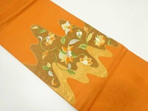 ys6984704; 宗sou 花唐草模様刺繍名古屋帯【リサイクル】【着】