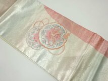 ys6984478; 宗sou 鏡裏に花模様刺繍名古屋帯【リサイクル】【着】_画像1