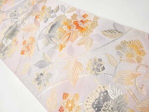 089243# 【1円～】花唐草模様織出し名古屋帯