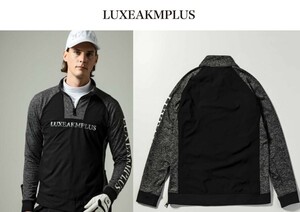 LEON掲載★LUXEAKMPLUS リュクスエイケイエムプラス★ハーフジップ防風モックネックプルオーバー★L【lao-23026】ブラック黒★LUXE AKM