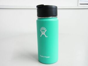 中古★Hydro Flask ハイドロフラスク★EVENイーブンコラボ 保温保冷ワイドマウスステンレスボトル【F137530】コバルトグリーン緑★16oz