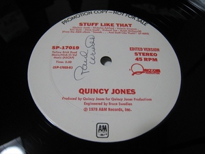 【12”】 QUINCY JONES / ●白プロモ EDITED/DISCO● STUFF LIKE THAT US盤 クインシー・ジョーンズ スタッフ・ライク・ザット STEVE GADD