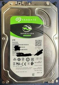 中古 Seagate BarraCuda 3.5インチ 6TB HDD 6Gb/s 256MB 5400rpm ST6000DM003/FFP NSA消去済み ノークレーム・ノーリターンノーキャンセル