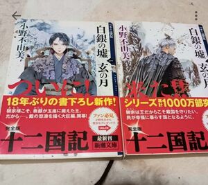 十二国記 白銀の墟 玄の月 第一巻 第二巻 小野不由美 帯付き新潮文庫