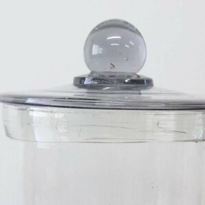 蓋付ガラス瓶 筒型 51cm レトロ ビンテージ 収納 透明 8.7kg [G594]の画像4