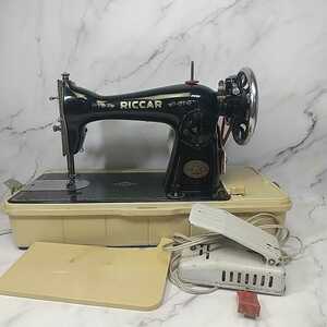 987同梱NG RICCAR リッカー 電動足踏み 黒 ミシン ハッピー SEWING MACHINE モーター HAPPY M-1100 アンティーク 14㎏ 簡易動作確認済み