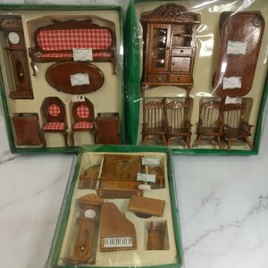 240 including in a package NG wooden miniature furniture display shelf wall clock grand piano chair table sofa living together 20 piece set doll house doll 