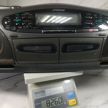 320同梱NG Victorビクター CDポータブルシステム ラジカセ RC-X770 G-HORN EXII 動作品 中古現状 右側カセット音難有り 幅72cm_画像8