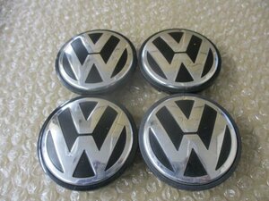 VW フォルクスワーゲン 純正 アルミホイール用 センターキャップ 中古４個/4枚 ゴルフ 5 6 パサート ヴァリアント ティグアン トゥーラン