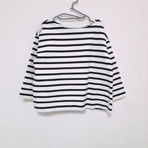 traditional weatherwear border cut and sewn Kids 140 boat neck tops black cotton Macintosh child clothes Junior Y054