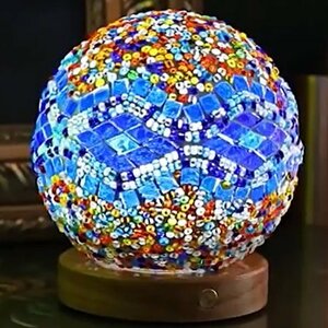 テーブル ランプ 照明 ライト ボヘミアン 球体 円 丸 インテリア 装飾 ビーズ 石 ガラス 卓上DYL513