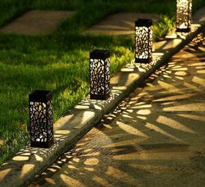  solar garden .. light lawn grass raw lamp lantern. equipment ornament outdoors pa slide wireless waterproof Night Led solar lamp 4 piece set DJ738