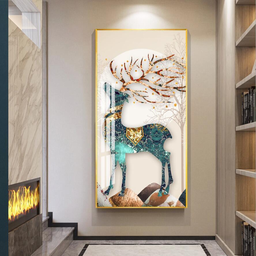 Deer Scandinavian Painting Art Panel Decorative Painting Wall Hanging Mural Interior Decorative Painting Fine Art Landscape Painting Feng Shui Painting YWQ1609, hobby, culture, others