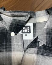 SWAGGER スワッガー オンブレチェック オープンカラー半袖シャツ Ｍ レーヨン 日本製 ビンテージ チェック _画像3