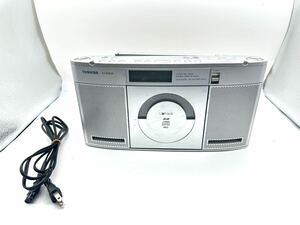 昭和レトロ 動作確認済み　東芝 TOSHIBA SD/CDラジオ CUTEBEAT シルバー TY-SDX50(S)