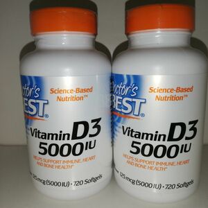 【2個セット】ビタミンD3 5000IU 720ソフトジェル Doctor's Best
